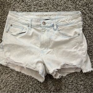 American Eagle Outfitters Light Blue Distressed Jean Shorts